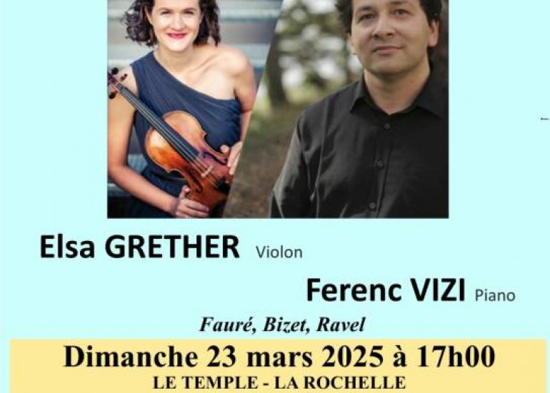 Concert - Violon & piano - Elsa Grether - Ferenc Vizi_La Rochelle