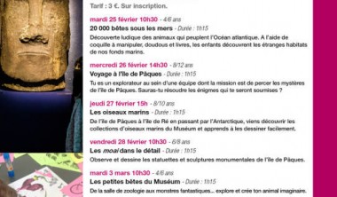 ANIMATION : ATELIERS VACANCES D'HIVER AU MUSÉUM ANIMATION : ATELIERS VACANCES D'HIVER AU MUSÉUM